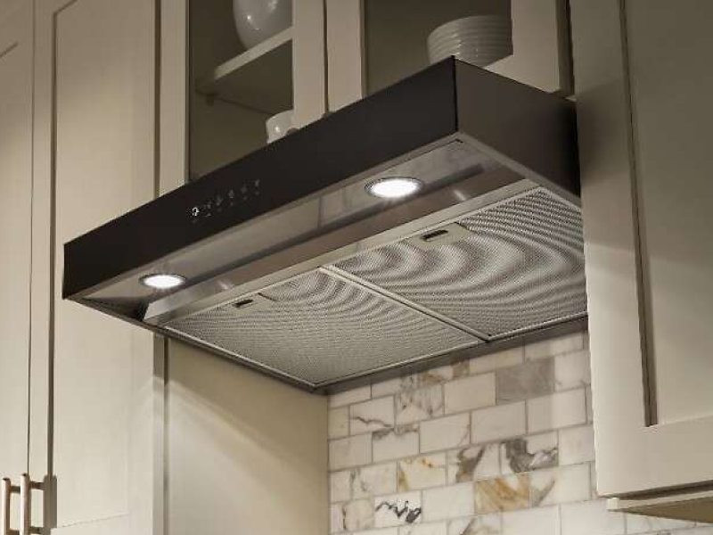 Whirlpool® ductless vent hood in a modern kitchen
