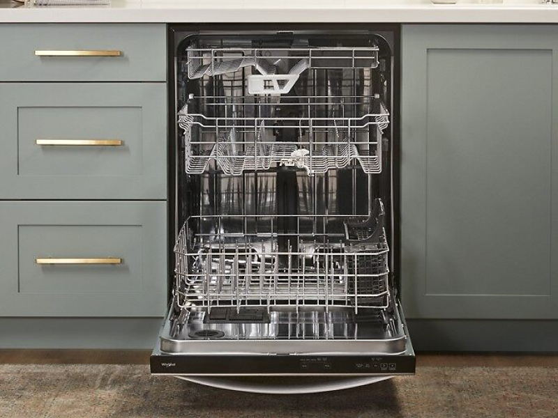 An open dishwasher