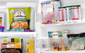 A Whirlpool® freezer with a variety of frozen foods