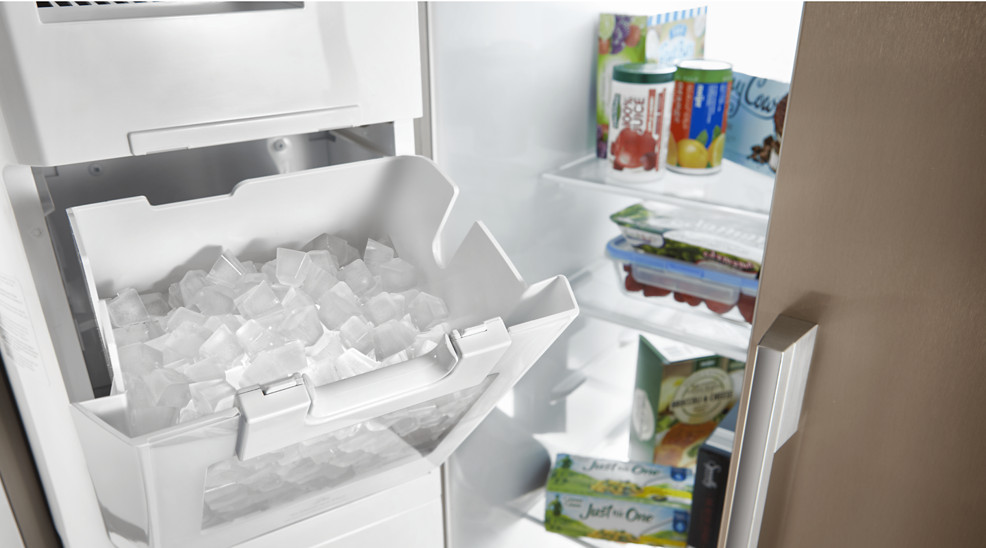 Ice bin inside freezer