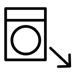 Dryer with arrow facing out icon.