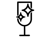 Sparkling clean wine glass icon