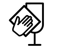 Hand wiping wine glass dry icon