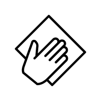 Hand holding a towel icon