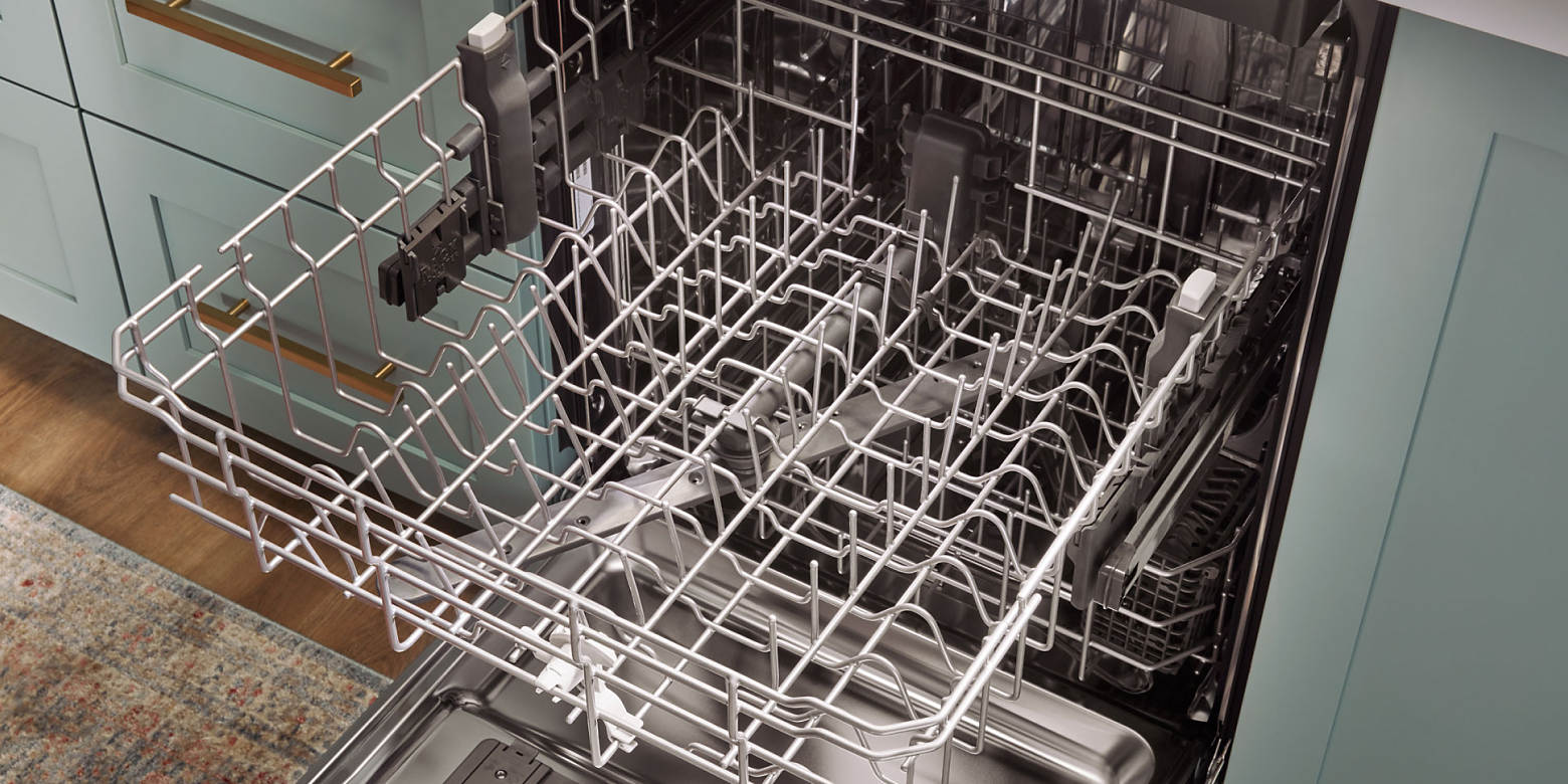 Empty dishwasher top rack