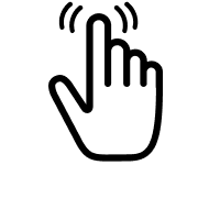 A hand pressing a button icon.