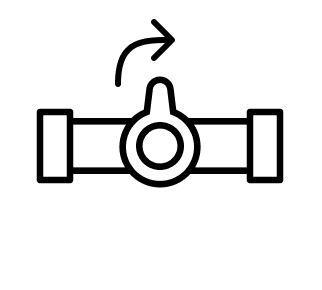 Gas valve with right arrow icon