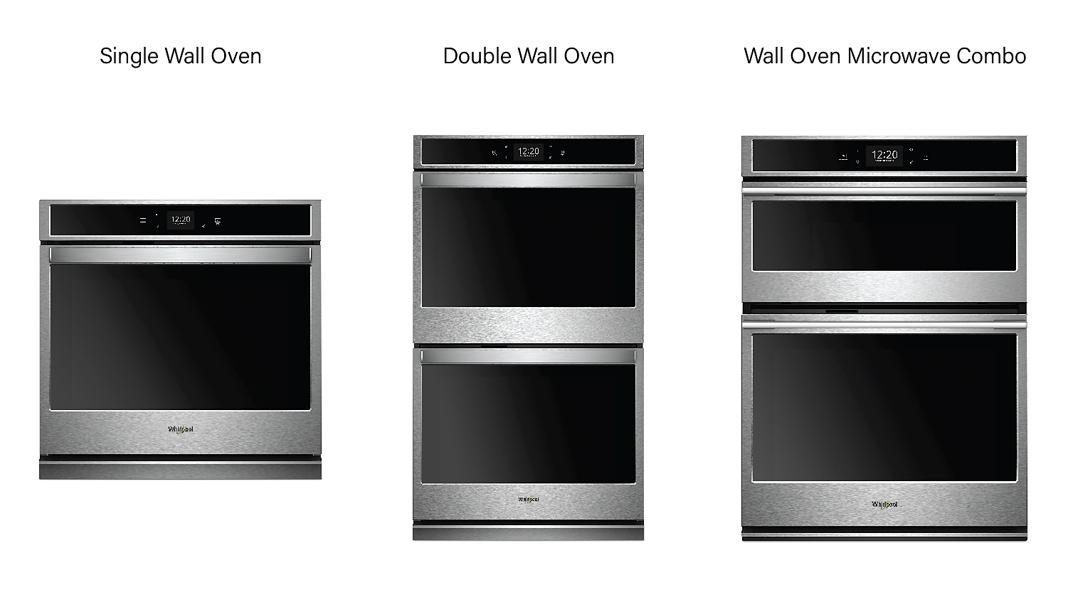 Standard wall oven sizes are single, double, and oven microwave combo