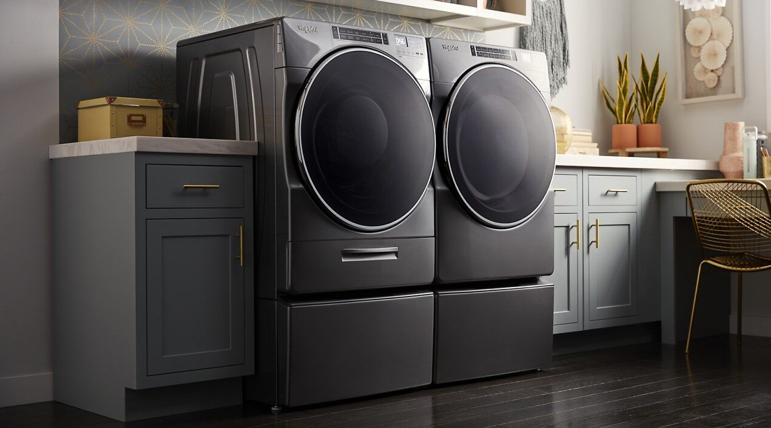 A Whirlpool® Front Load Washer and Dryer
