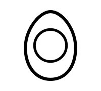 Cut hard-boiled egg icon