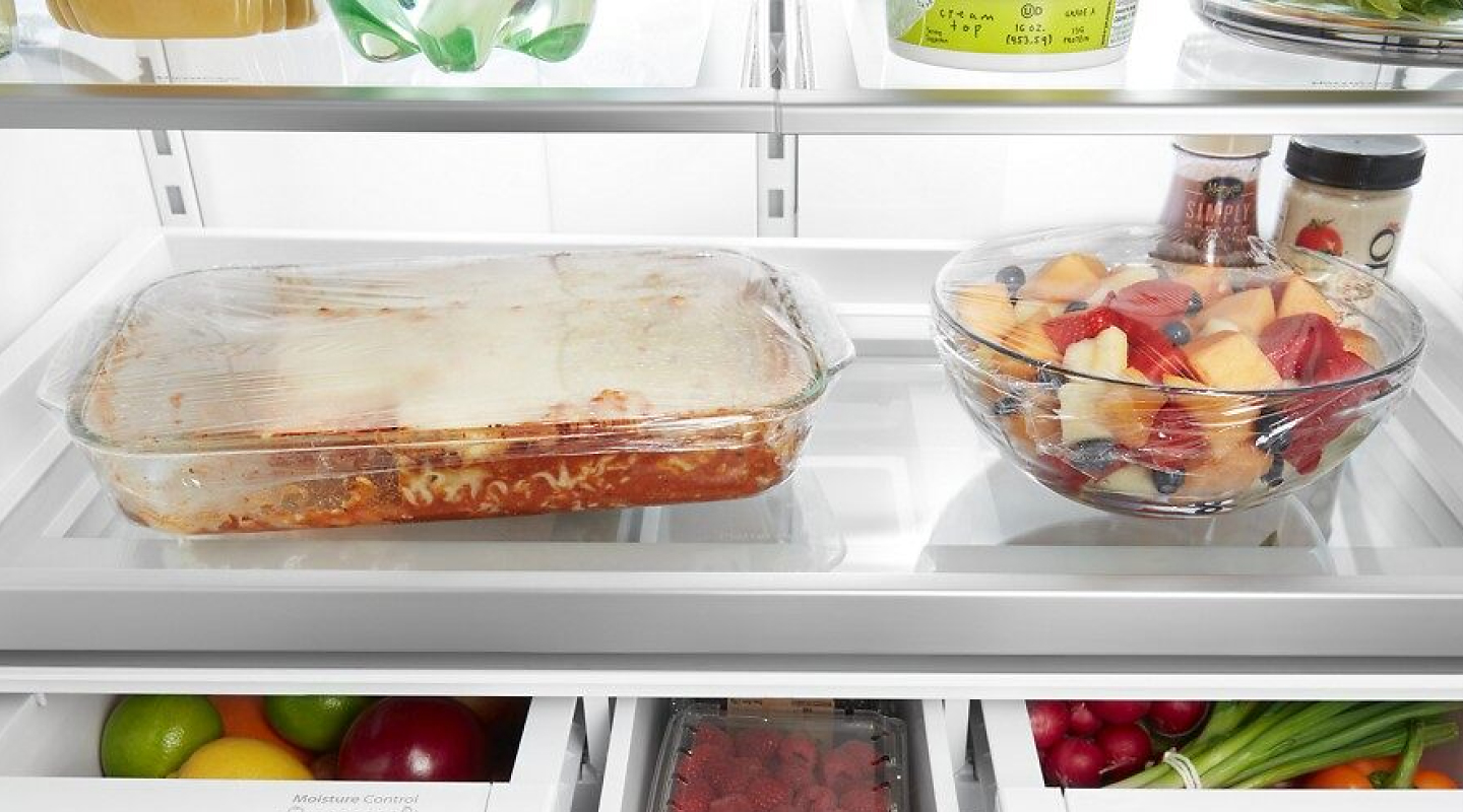 Food inside a fridge