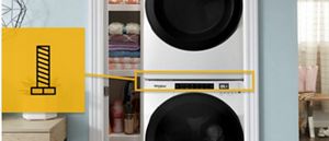 Stacking washer and dryer top which on top
