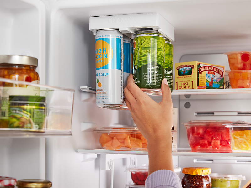  Cans in a refrigerator can caddy