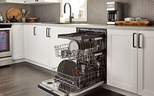 Whirlpool dishwasher top water in bottom