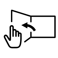 Hand opening a dryer door icon