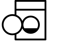 Icon of open front-load washing machine.