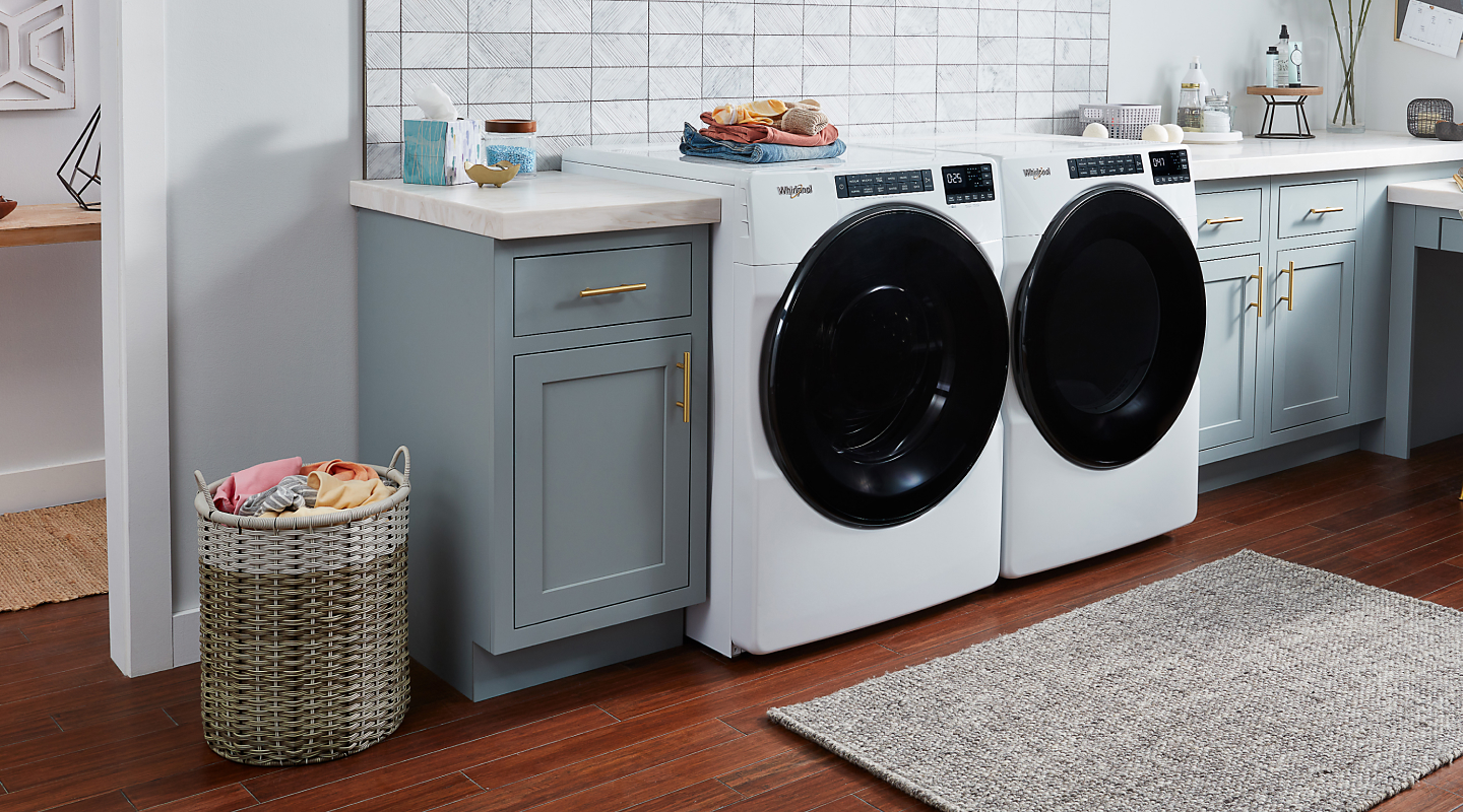 Front load Whirlpool® washer and dryer