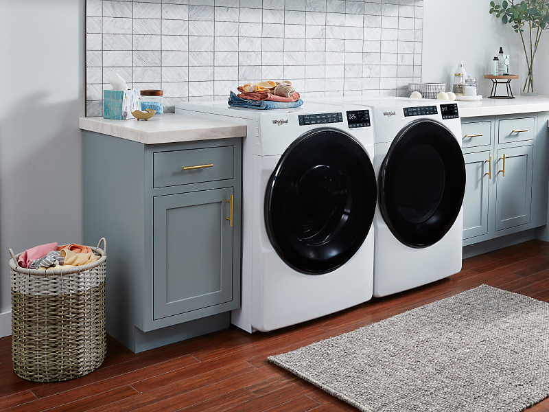 Front load Whirlpool® washer and dryer