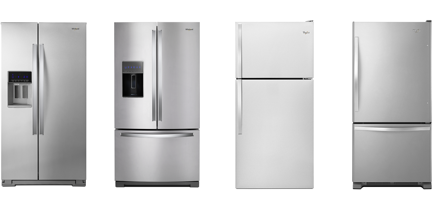 Side-by-side, French door, top freezer, and bottom freezer refrigerators