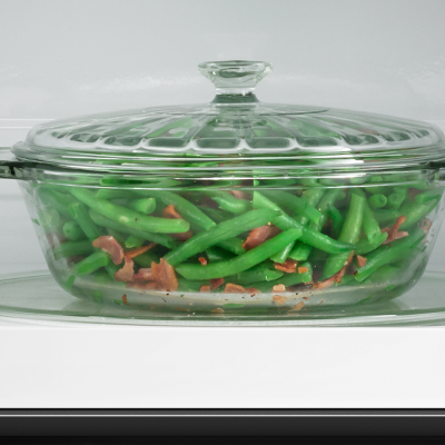 Green vegetables in microwave