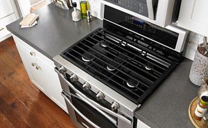 Whirlpool® gas range in kitchen