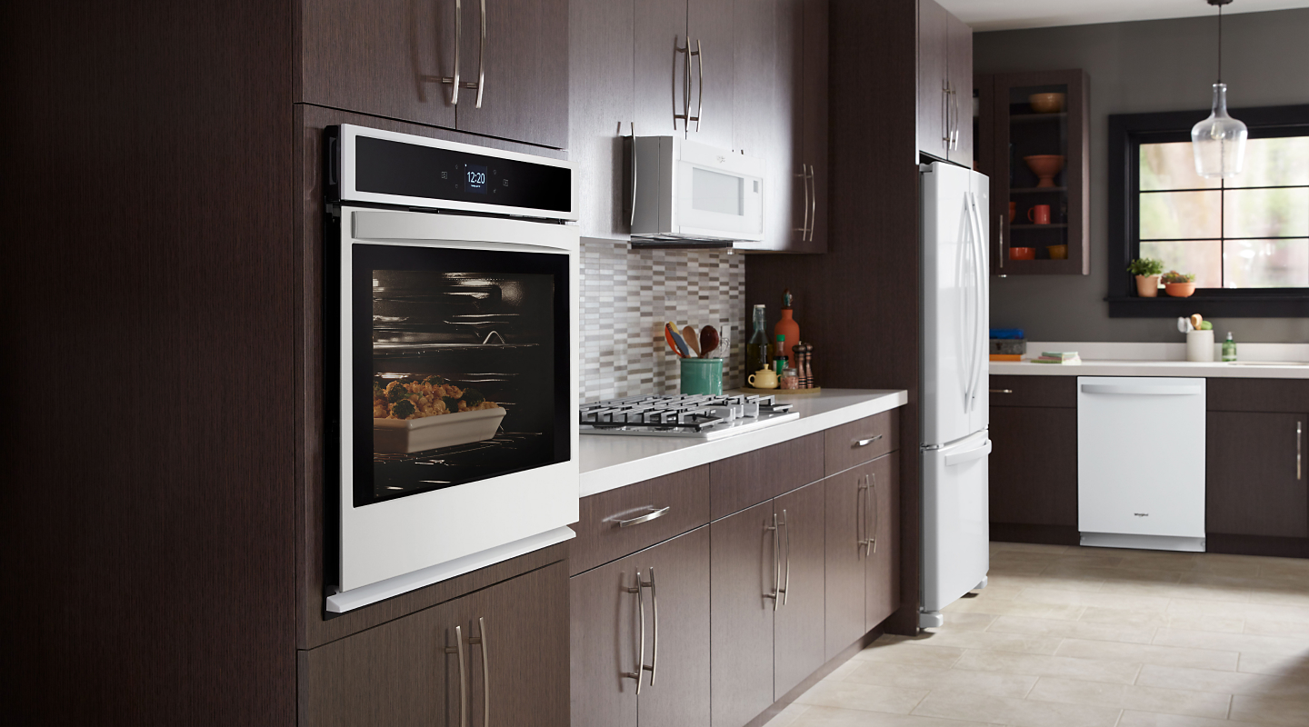 A stainless steel single wall oven