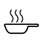 A simmering pan icon