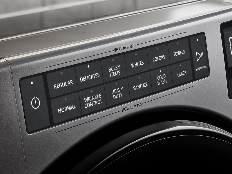 Various cycle options on a Whirlpool® washing machine