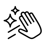 A hand cleaning icon