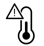 Thermometer with warning icon