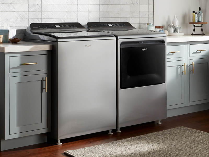 Slate gray Whirlpool® washer and dryer