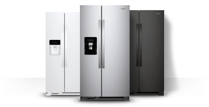 Whirlpool® side-by-side refrigerator.