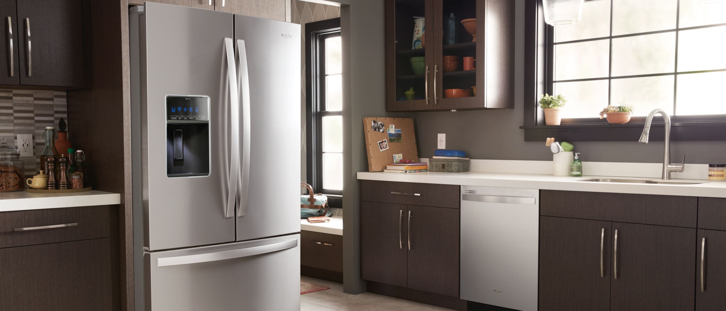 A Whirlpool® refrigerator in a kitchen