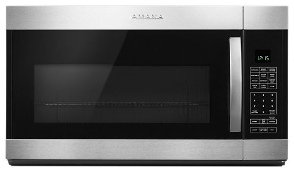 Amana 1.9 Cu. Ft. Over-the-Range Microwave with Sensor Cooking in Black-on-Stainless
