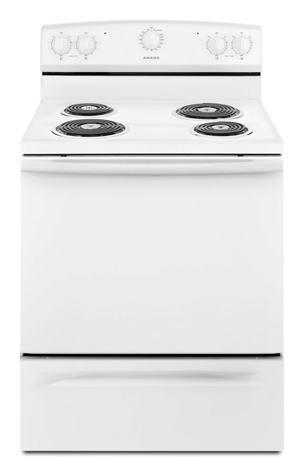 Amana 30" Electric Range with Warm Hold in White