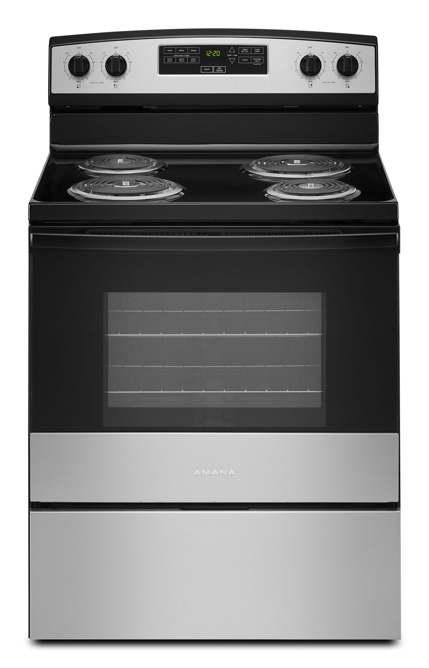 Amana 30" Electric Range with Bake Assist Temps in Stainless Steel