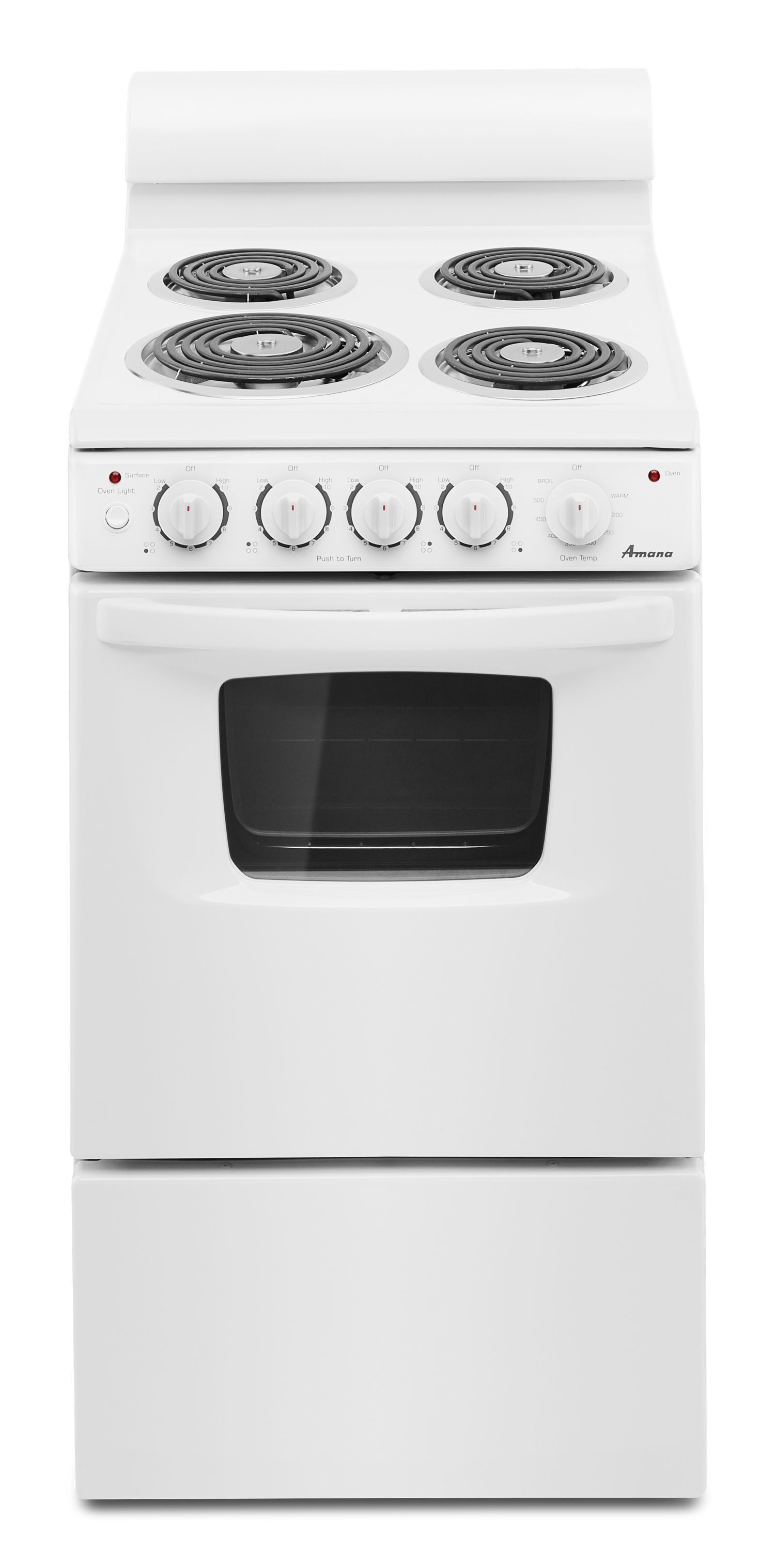 Amana 20" Electric Range Oven with Versatile Cooktop in White