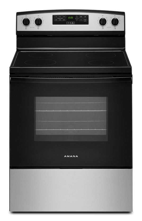 30" Amana Electric Range with Extra-Large Oven Window in Stainless Steel