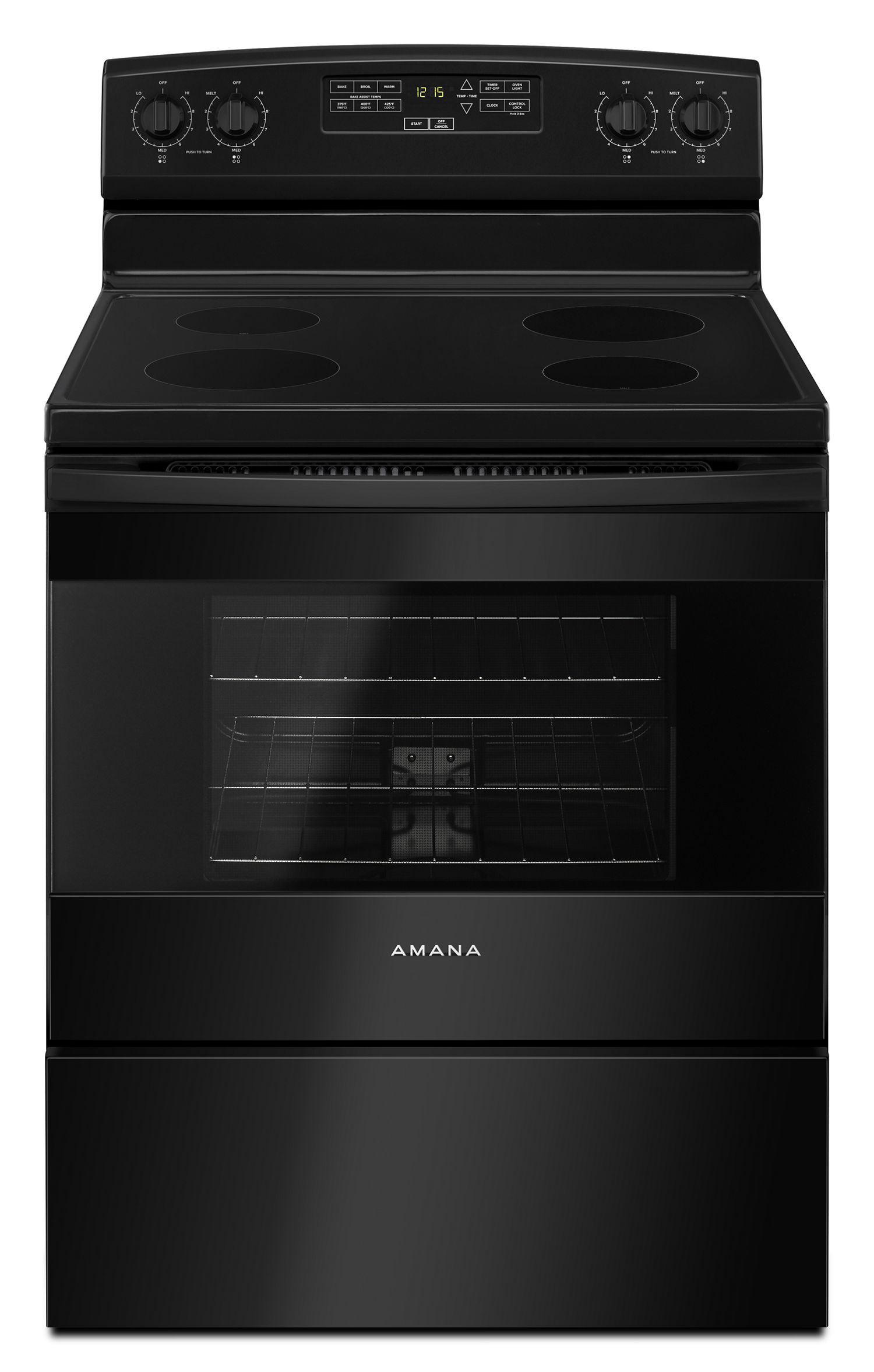 Amana 30" Electric Range with Extra-Large Oven Window in Black