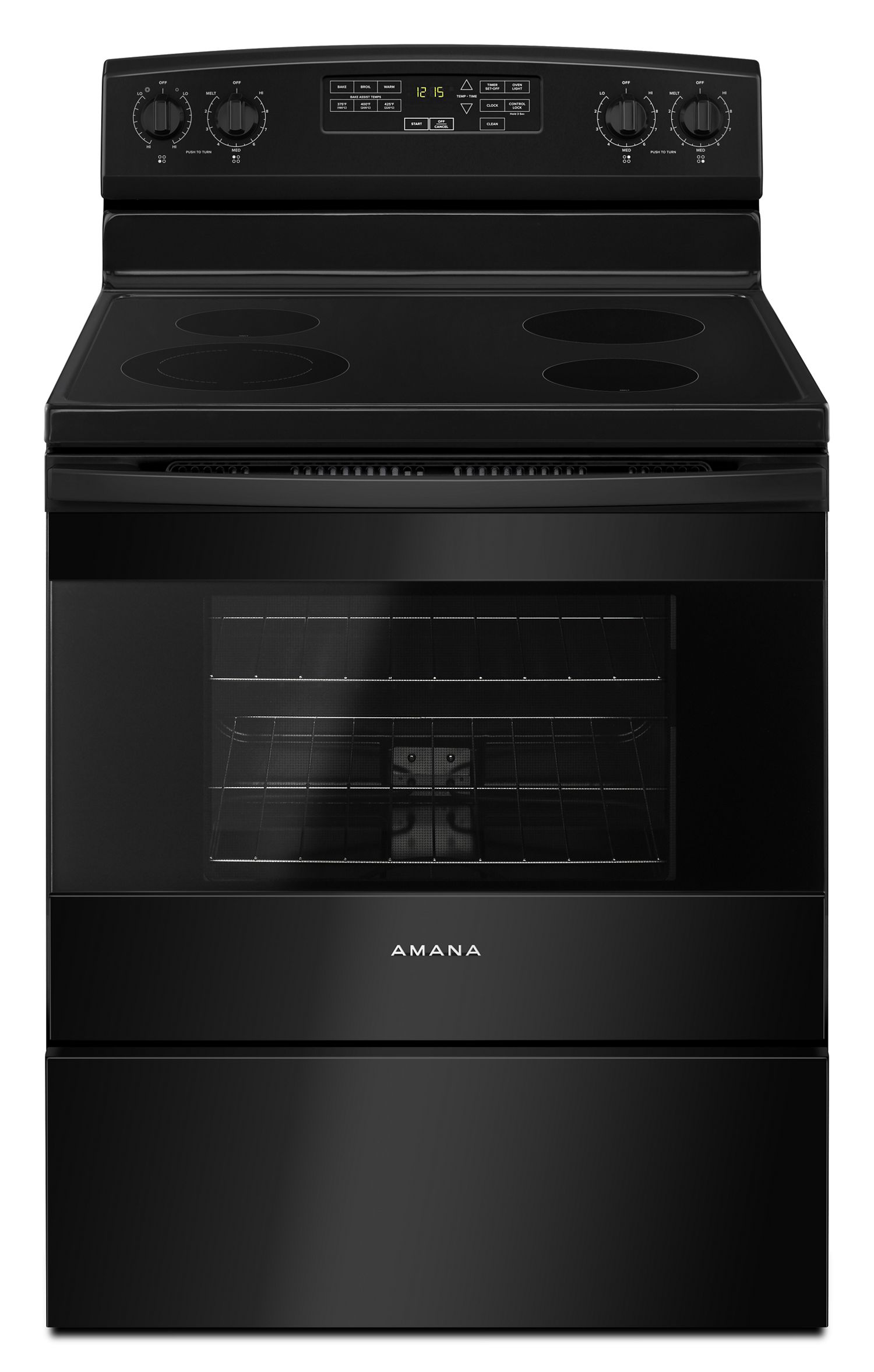 Amana 30" Electric Range with Extra-Large Oven Window in Black