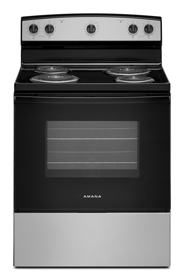 Amana 30" Electric Range with Extra-Large Oven Window in Stainless Steel