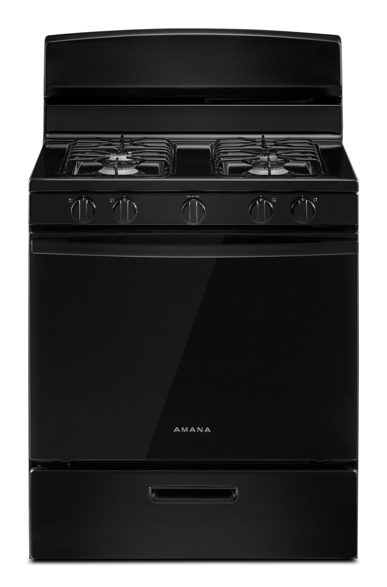 Amana 30" Gas Range with Easy-Clean Glass Door in Black