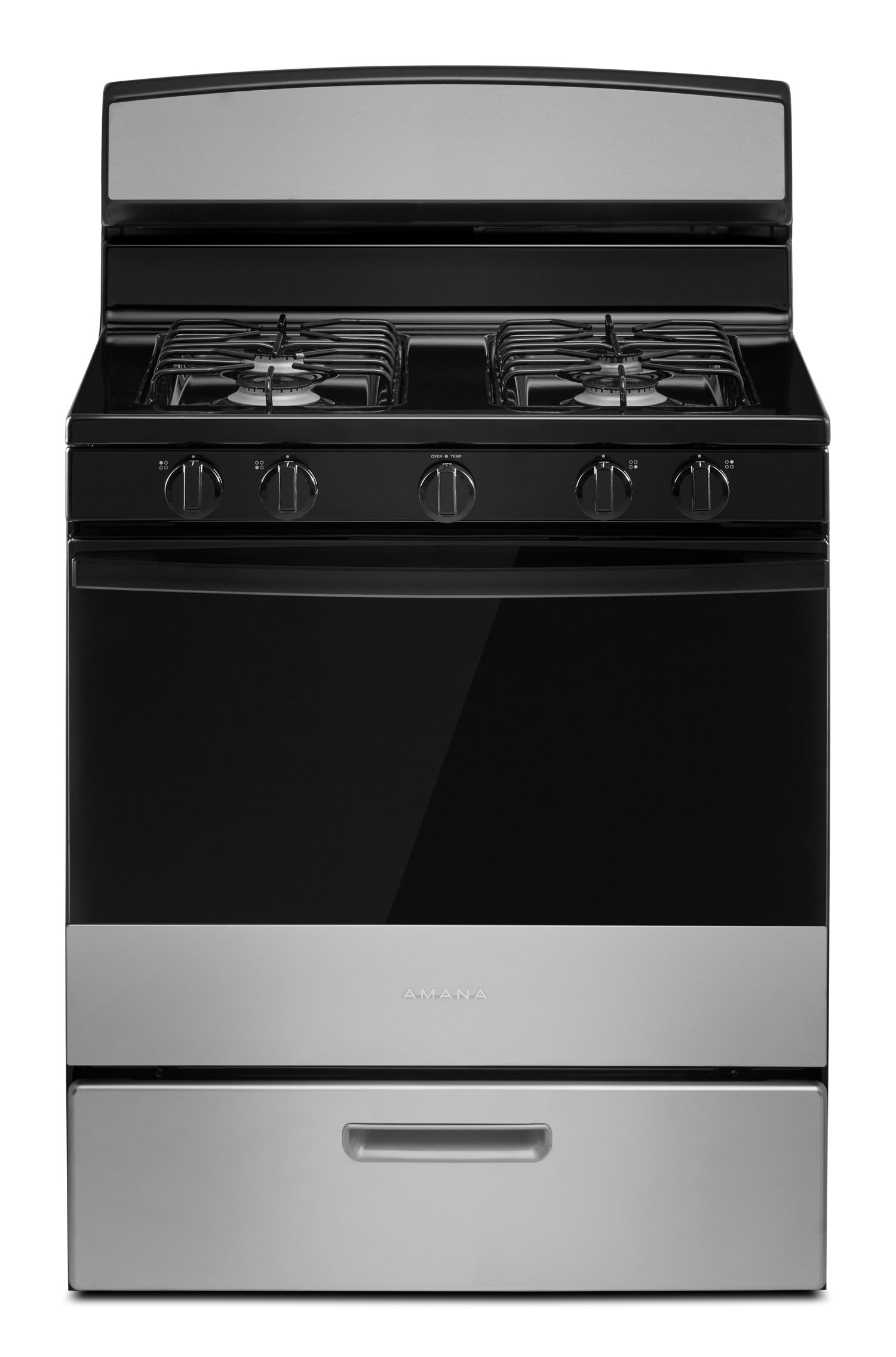 Amana 30" Gas Range with Easy-Clean Glass Door in Stainless Steel