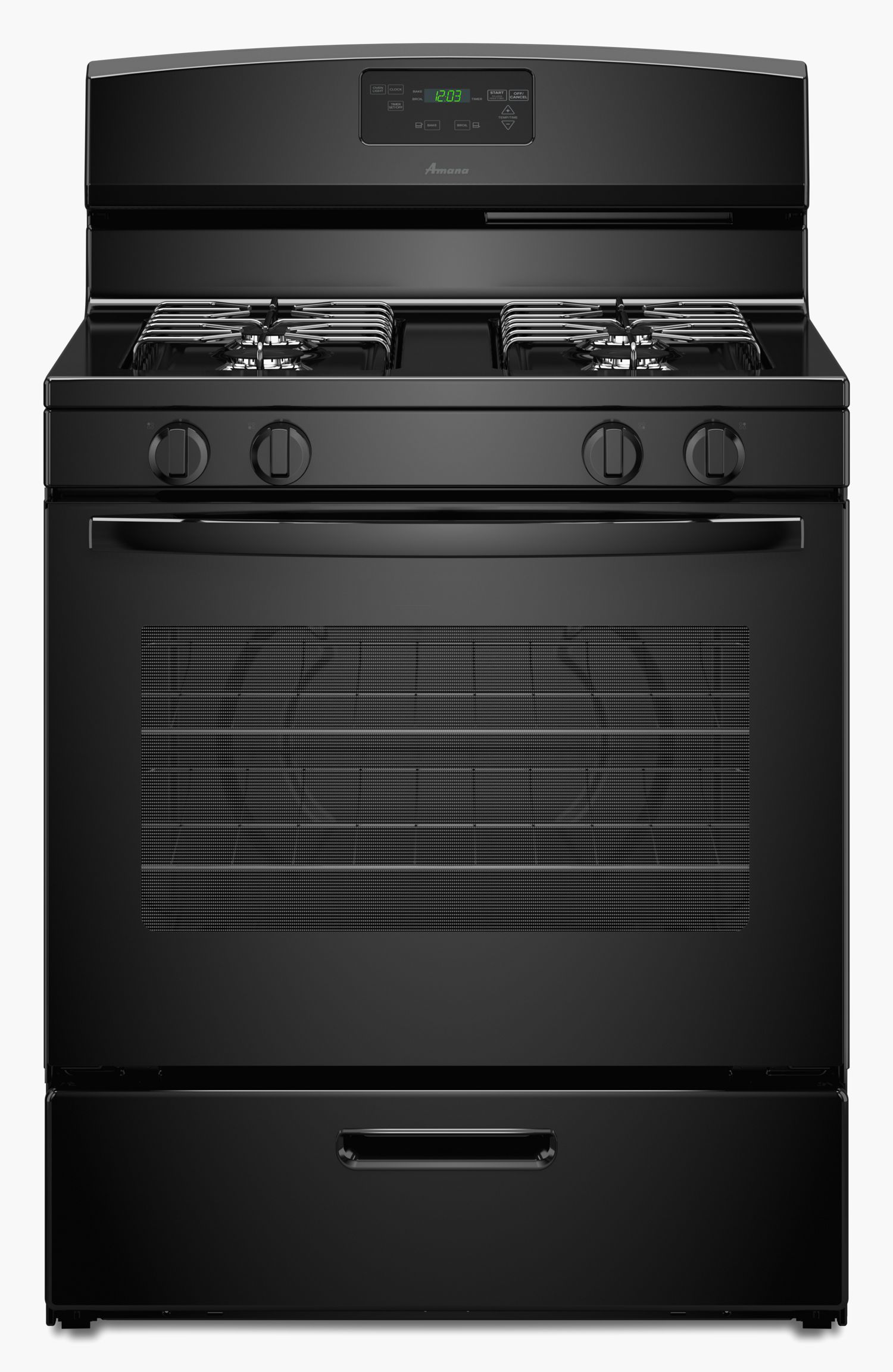 Amana 30" Gas Range with Easy Touch Electronic Controls in Black