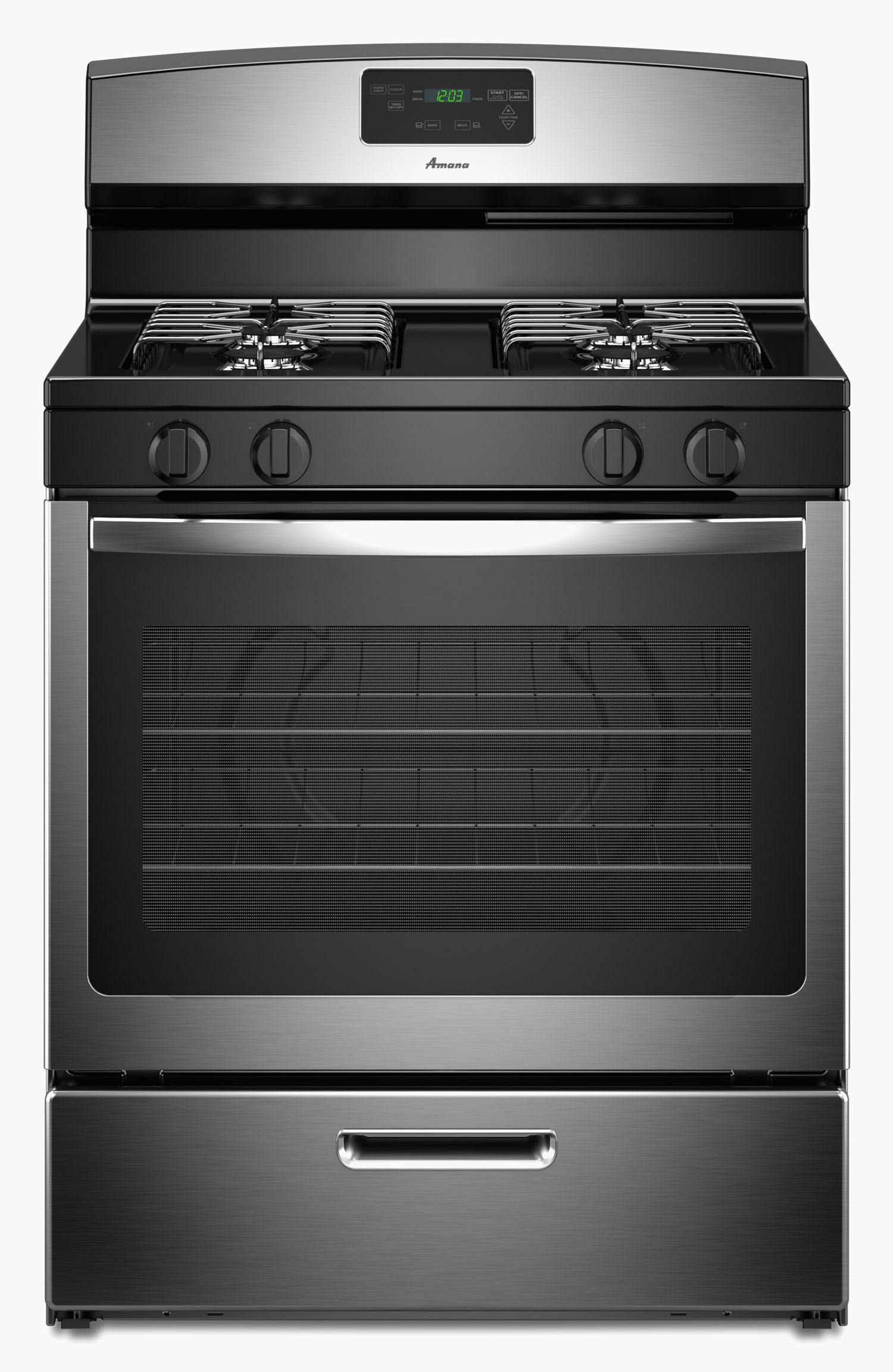 Amana 30" Gas Range with Easy Touch Electronic Controls in Stainless Steel