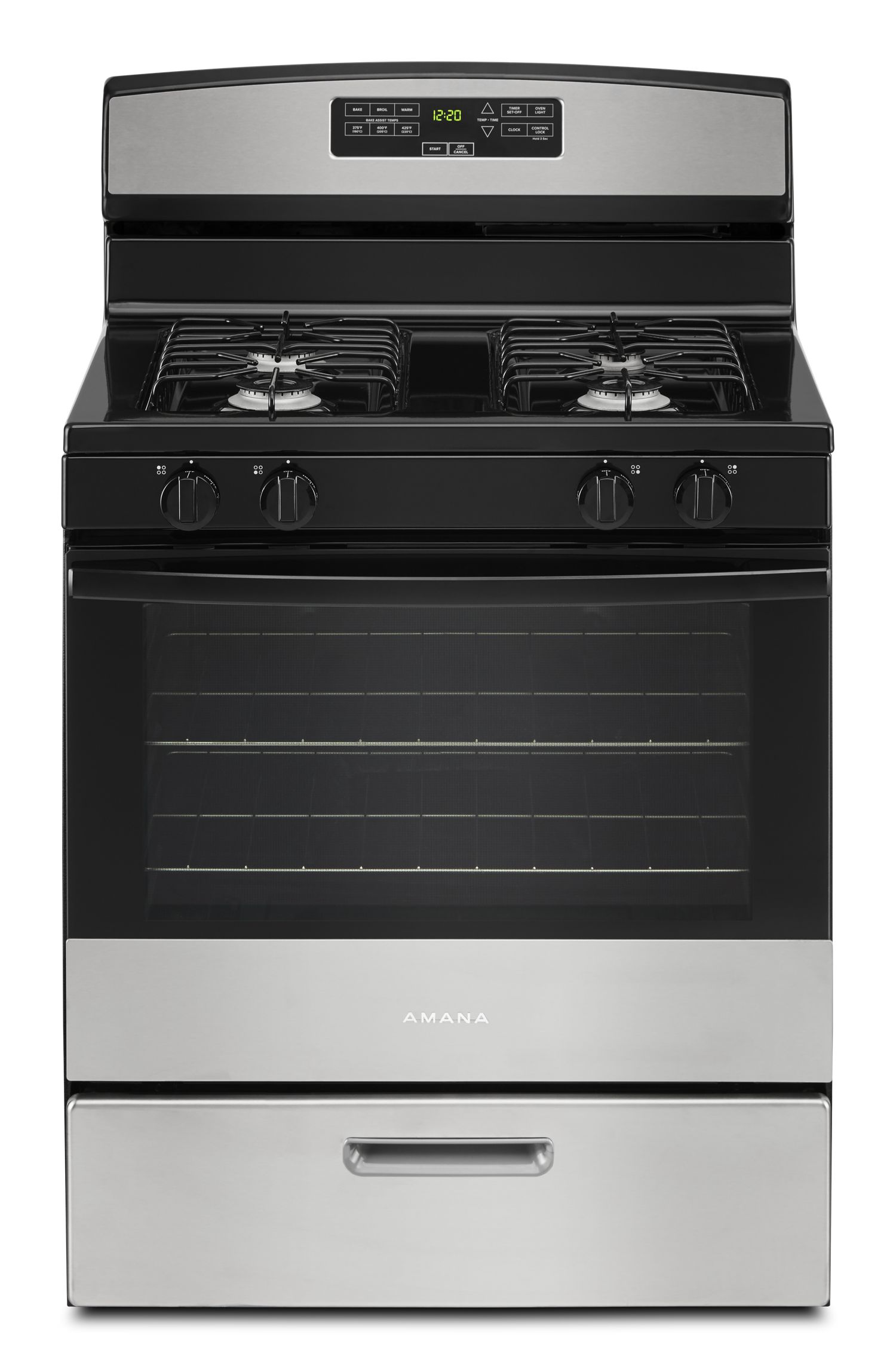 Amana 30" Gas Range with Bake Assist Temps in Stainless Steel