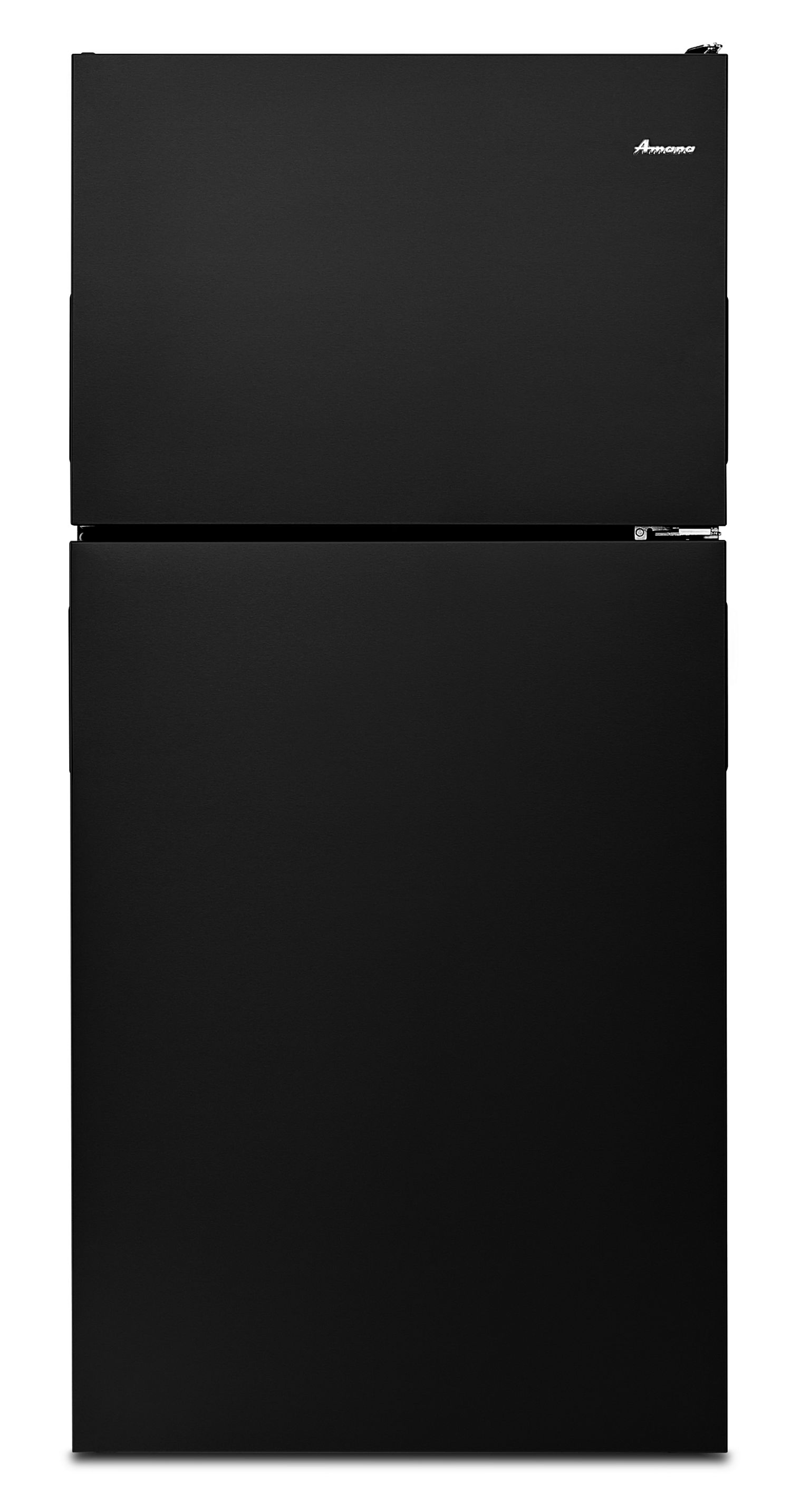 Amana 30" Top-Freezer Refrigerator with Glass Shelves in Black