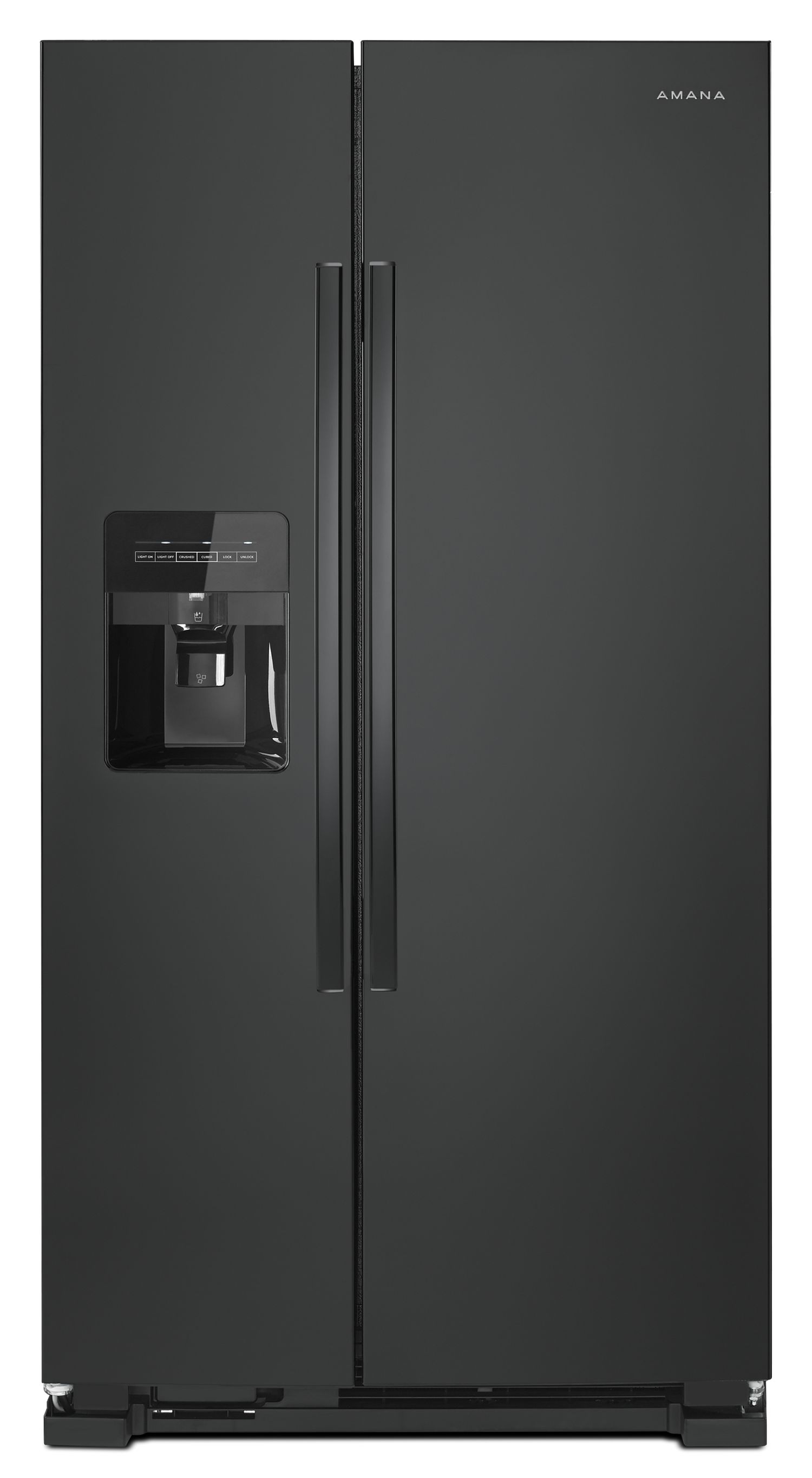 Amana 36" Side-by-Side Refrigerator with Dual Pad External Ice and Water Dispenser in Black