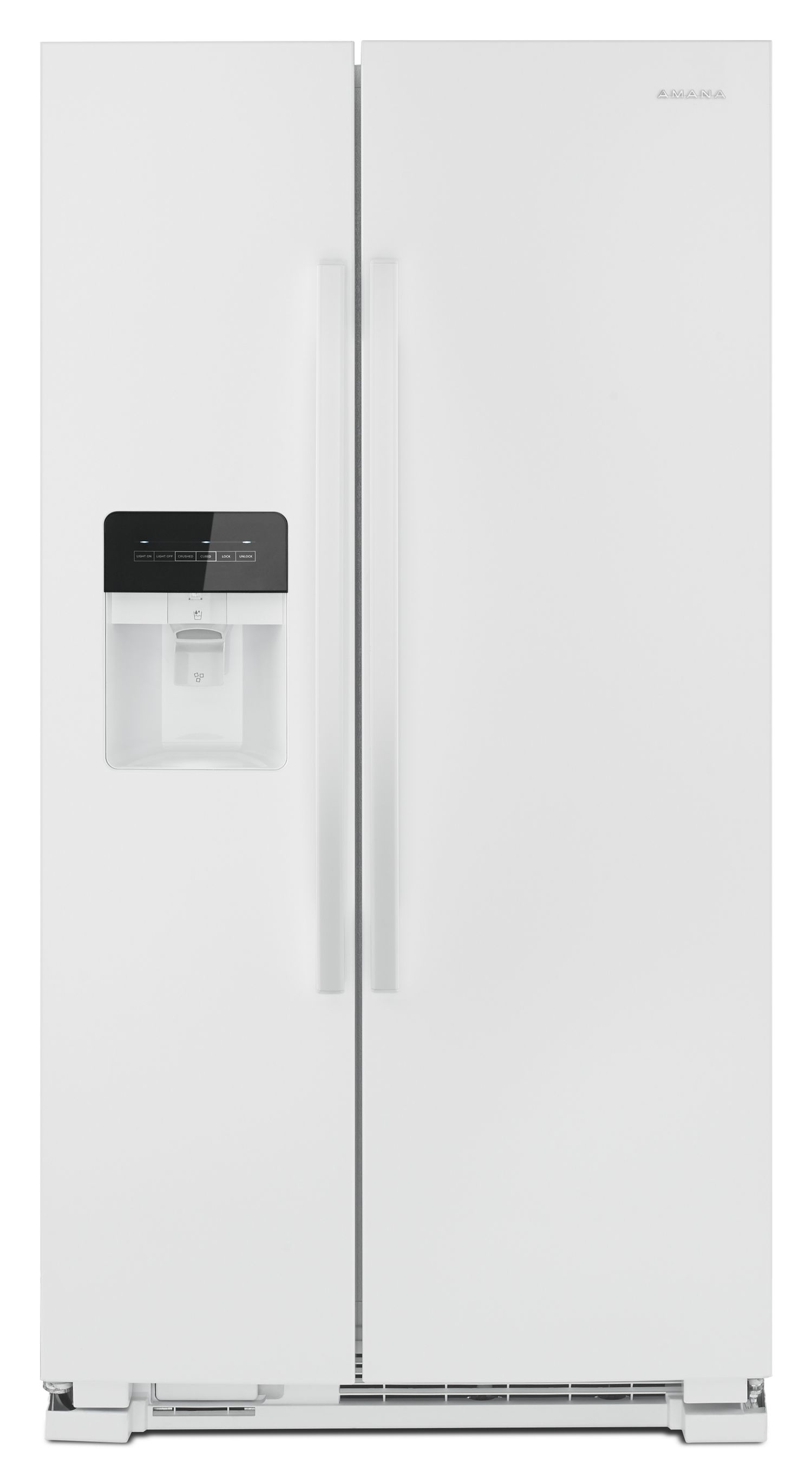 Amana 36" Side-by-Side Refrigerator with Dual Pad External Ice and Water Dispenser in White