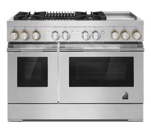 RISE™ 48" Dual-Fuel Professional-Style Range with Chrome-Infused Griddle and Grill